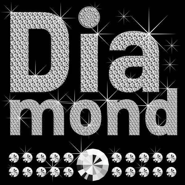 Nouveau jeu de lettres en gras diamant — Image vectorielle