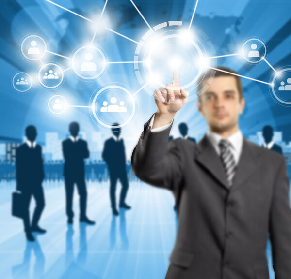 Бизнесмен нажал на кнопку
