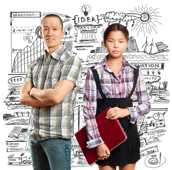 Asian business Woman and Man — Stock Photo, Image