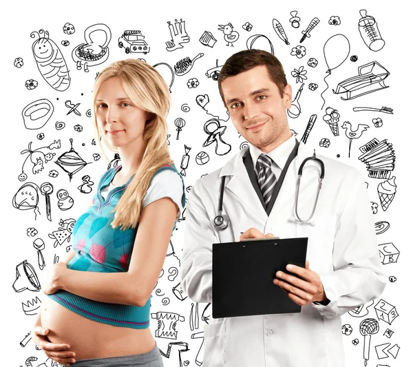 Pregnant Woman With Doctor — Stock Photo, Image