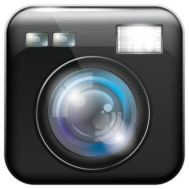 kamera objektif ve flaş ışığı ile App simgesi