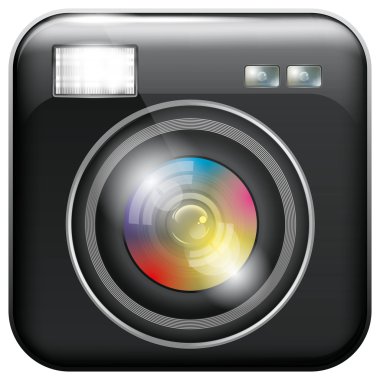 kamera objektif ve flaş ışığı ile App simgesi