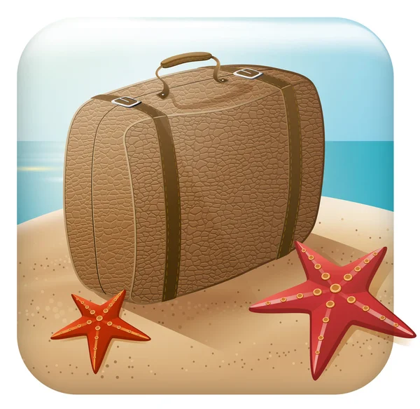 App Reise-Icon mit Koffer — Stockvektor