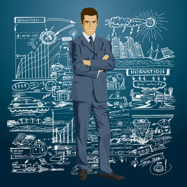 Vector Empresario en Traje — Vector de stock