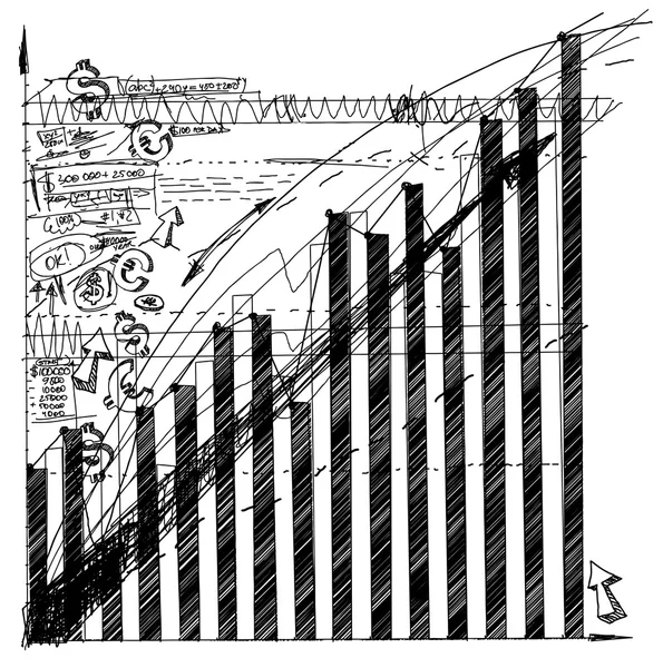 Boceto fondo con dinero — Vector de stock