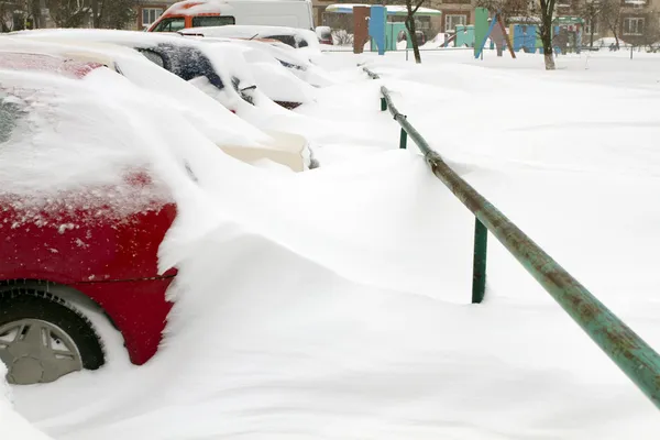 Cars Covered with Snow — Stock Photo, Image