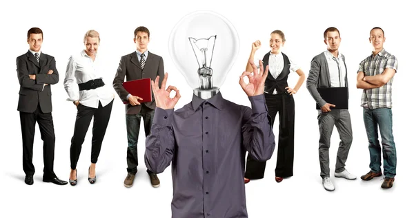 Üzleti csapat fej lámpa — Stock Fotó