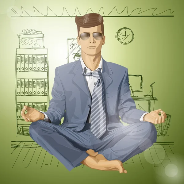 Hipster uomo d'affari meditando — Foto Stock