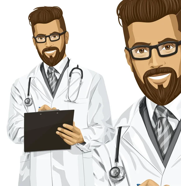 Bir şeyler yazıyor hipster doktor — Stok fotoğraf