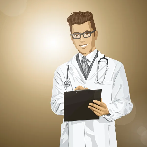 Hipster doctor escribiendo algo — Foto de Stock