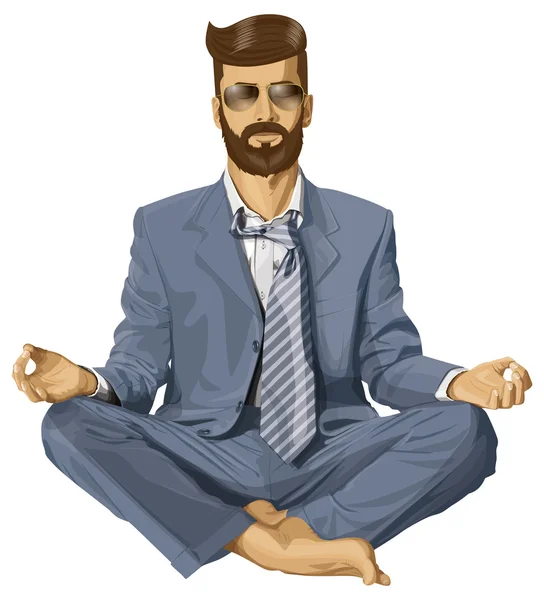 Hombre de negocios meditando — Archivo Imágenes Vectoriales