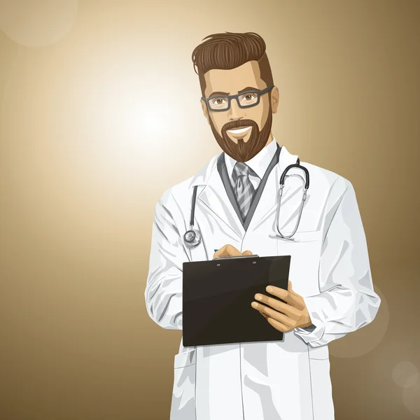 Hipster doctor hombre — Vector de stock