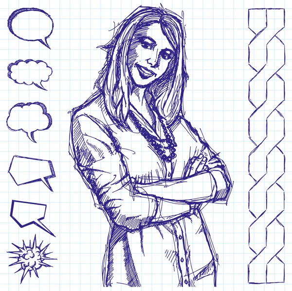 Croquis Femme d'affaires — Image vectorielle