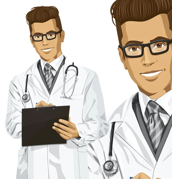 Hipster doctor man — Stock Vector
