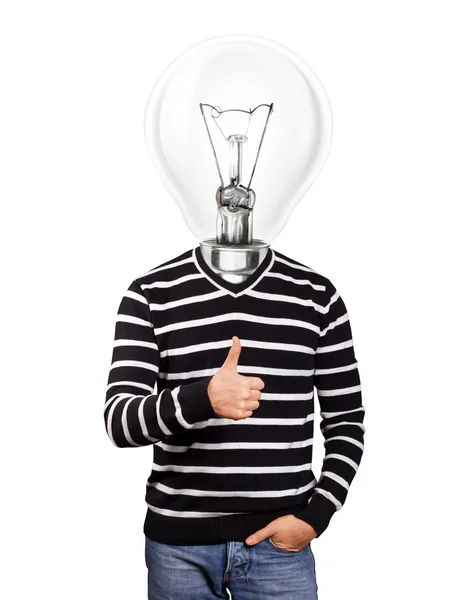 Lampada testa uomo a strisce Pullover — Foto Stock