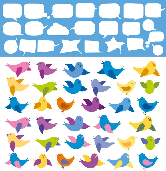 Carte vectorielle avec oiseaux — Image vectorielle