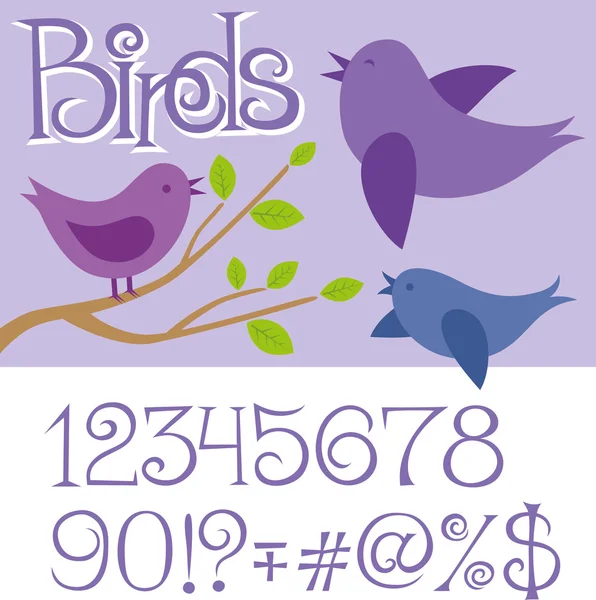 Carta vettoriale con uccelli — Vettoriale Stock