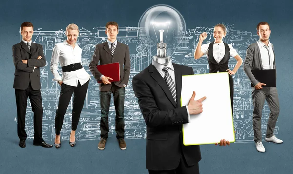 Business Team With Lamp Head — Stock Photo, Image