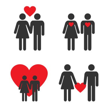 Kalpli çift simgesi, kadın ve erkek arasındaki aşk.