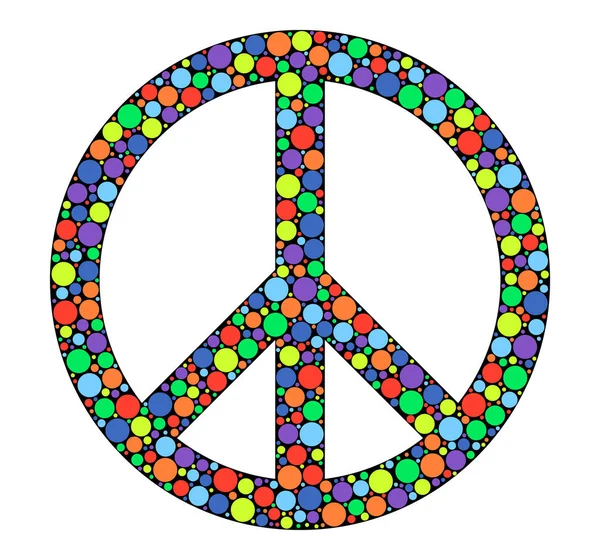 Peace Retro-Zeichen, Pazifik und Hippie-Symbol für friedlich und Liebe — Stockvektor