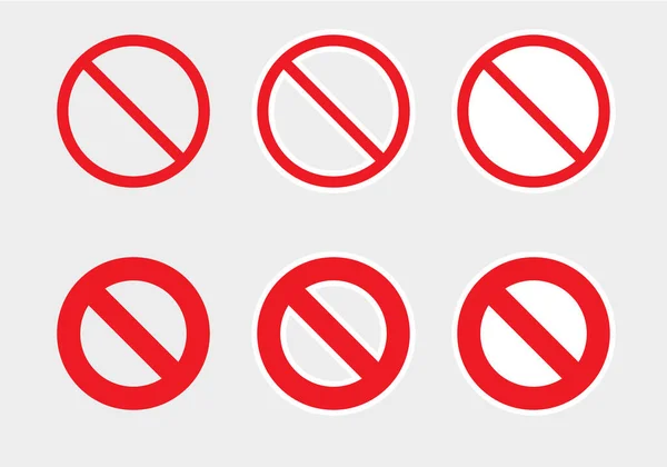 Ícones de proibição definidos, não permitidos ou sinais de parada —  Vetores de Stock