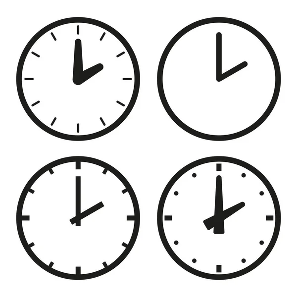 Ensemble de montres signes, icônes de temps d'horloge — Image vectorielle