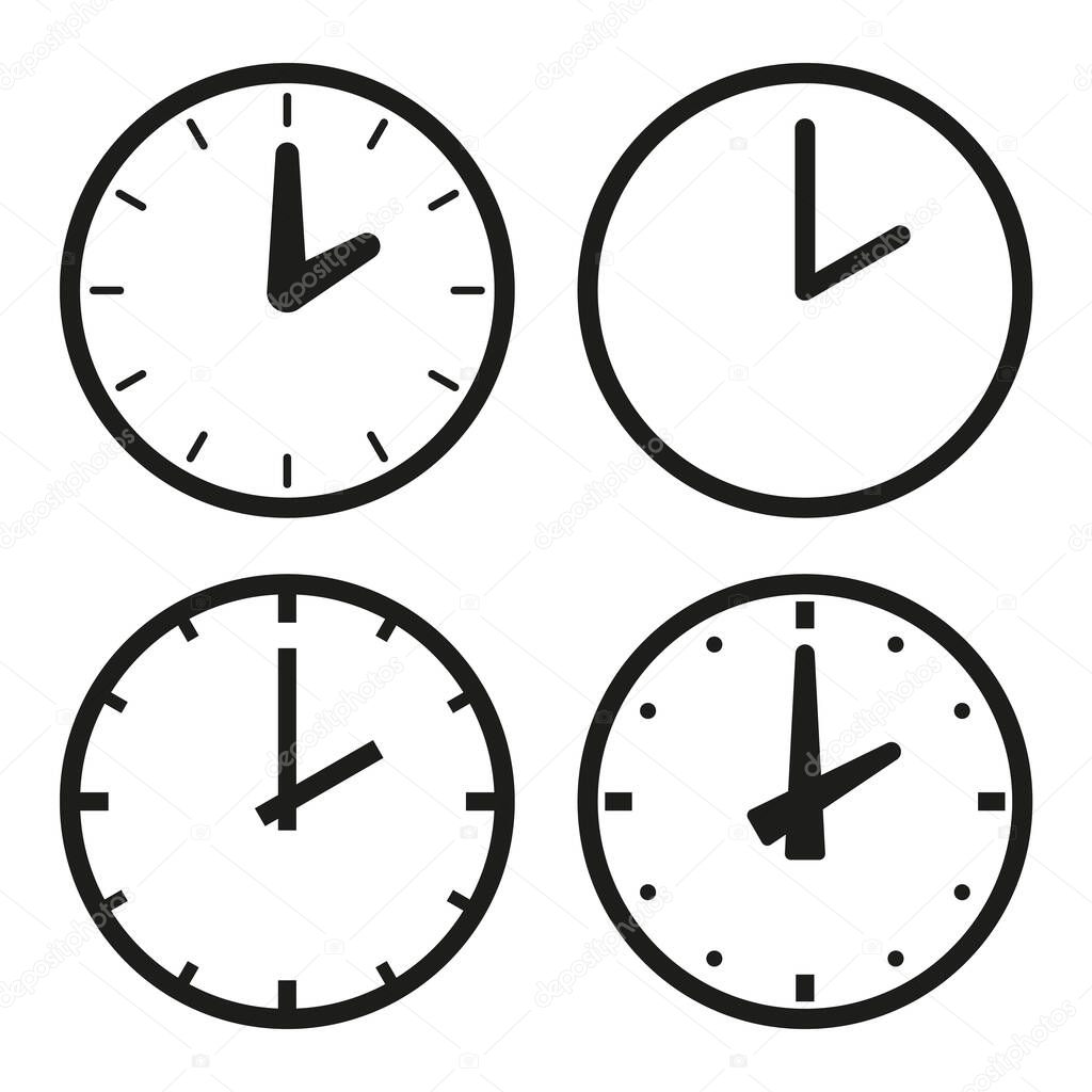 set of watches signs, clock time icons