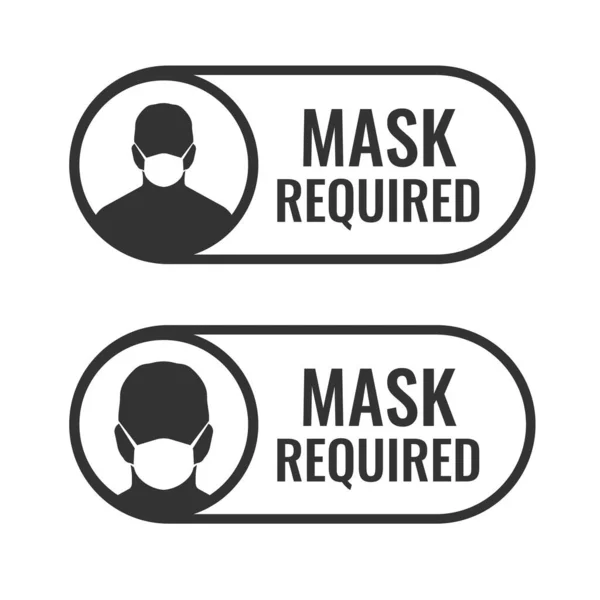 Máscara facial necessária, sem máscara sem sinal de entrada —  Vetores de Stock