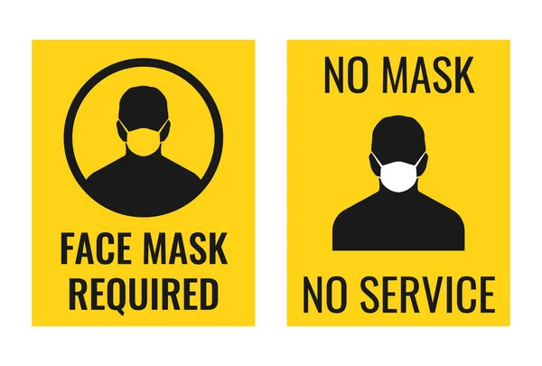 Kein Eintrag ohne Gesichtsmaske, bitte Mundschutz tragen — Stockvektor