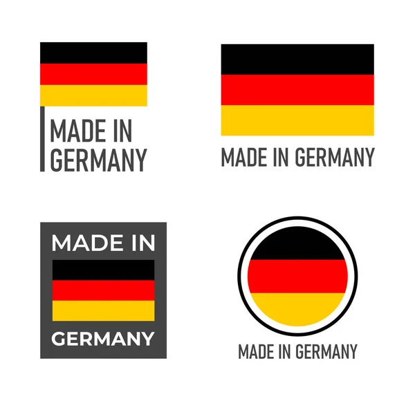 Fabricado na Alemanha conjunto de etiquetas, emblema do produto alemão —  Vetores de Stock