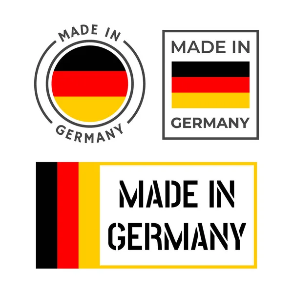 Made in Germany Icon Set, deutsche Produktetiketten — Stockvektor