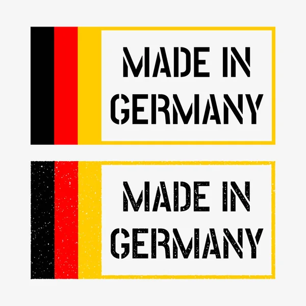 Fabricado na Alemanha conjunto de selos, emblema do produto alemão —  Vetores de Stock