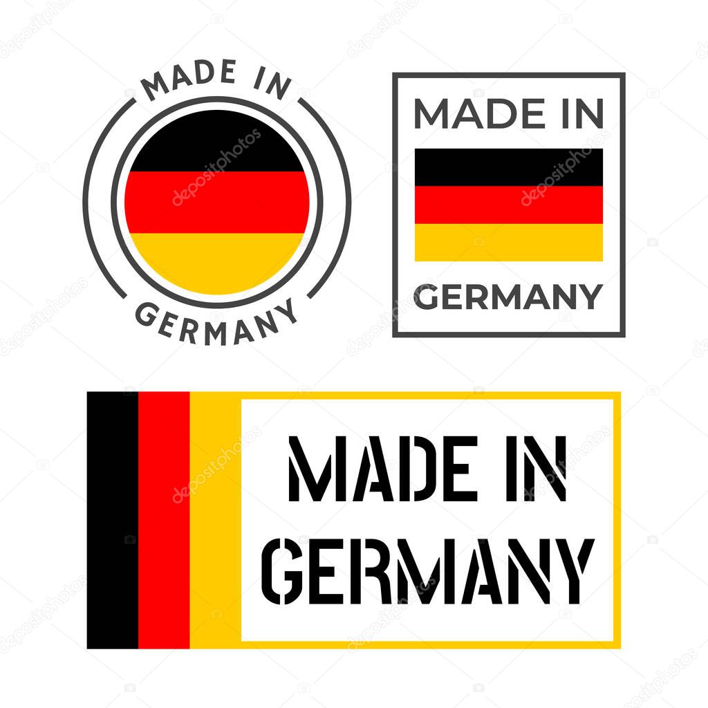 Made in Germany labels set, German product emblem