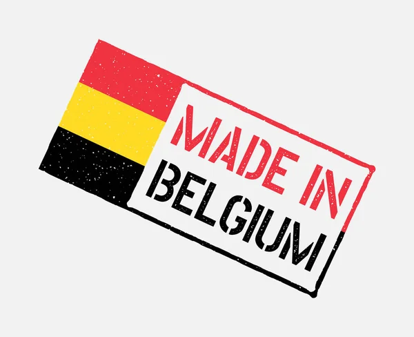 Set de timbres made in Belgium, emblème du produit belge — Image vectorielle