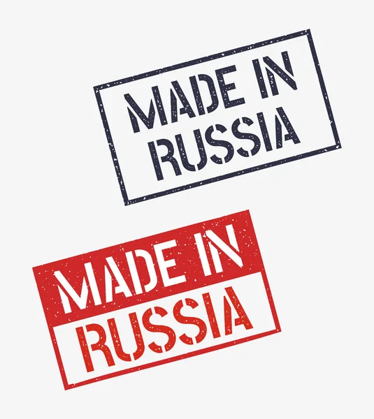 Made in Russia Stempelsatz, russische Produktetiketten — Stockvektor