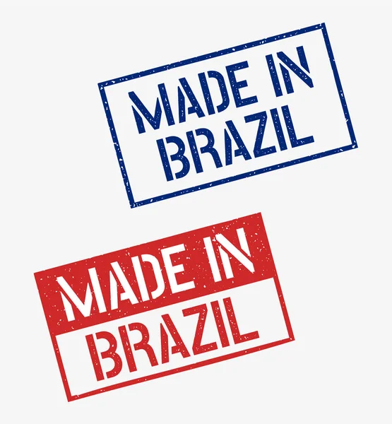 Brezilya 'da üretilen pullar, Brezilya Federatif Cumhuriyeti ürün etiketleri — Stok Vektör