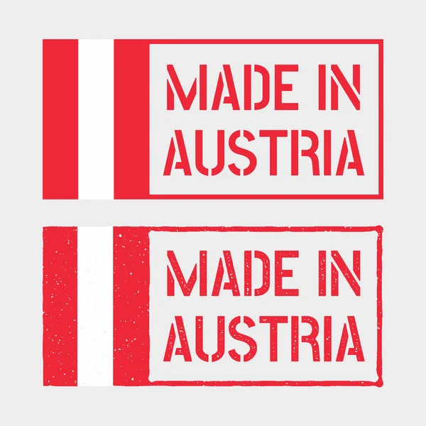 Made in Austria stamp set, Republic of Austria product emblem — Stock Vector