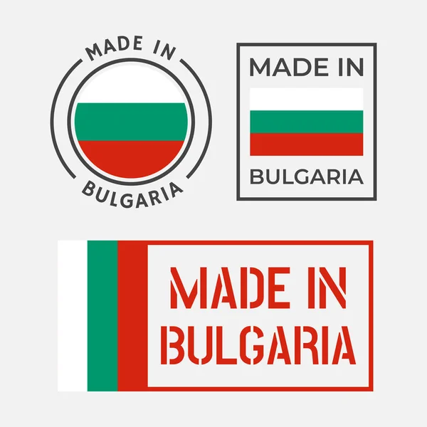 Made in Bulgaria ensemble d'icônes, étiquettes de produits bulgares — Image vectorielle
