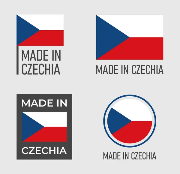 Made in Czech Republic set d'icônes, étiquettes de produits de Tchéquie — Image vectorielle