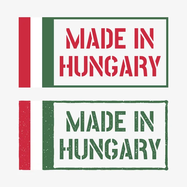 Made in Hungary stamp set, product emblem of Hungary — Stock Vector