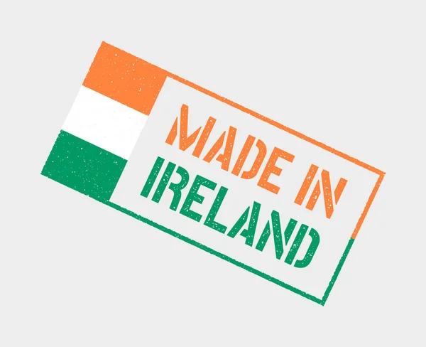 Made in Ireland stamp set, product labels of Republic of Ireland — Stock Vector