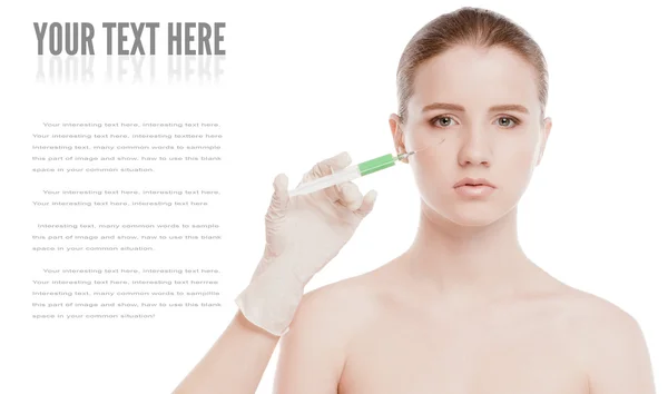 Kozmetikai botox injekció az arcát — Stock Fotó