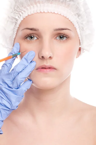 Kosmetiska botox injektion i ansikte — Stockfoto