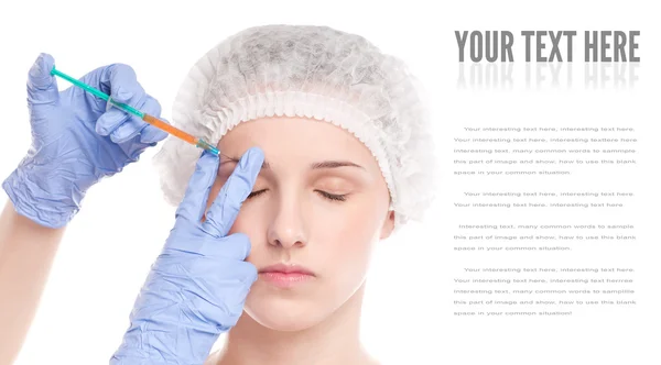 Injeção cosmética de botox no rosto — Fotografia de Stock