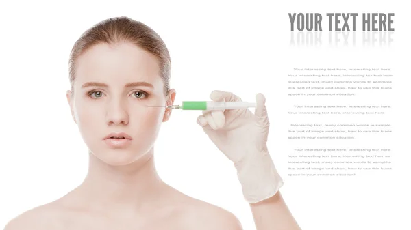 化妆品肉毒杆菌注射在脸上 — 图库照片