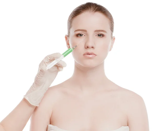 Cosmetische botox injectie in gezicht — Stockfoto