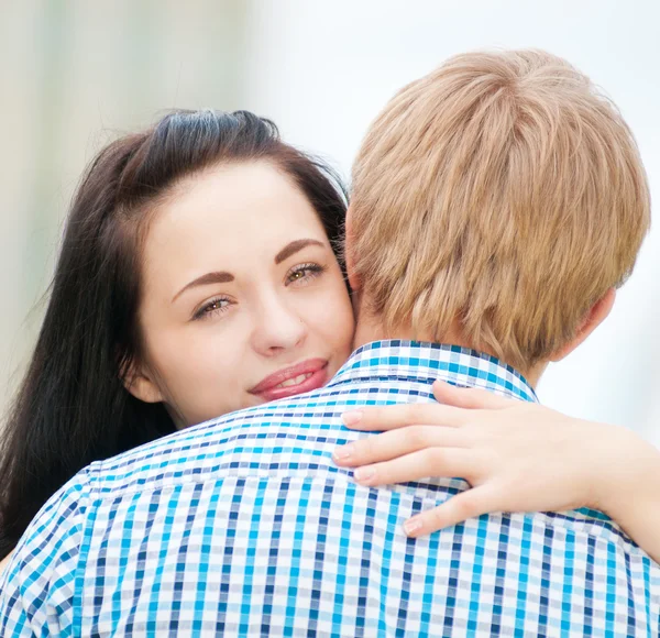 Portrait of a beautiful young happy couple — Stock Photo, Image