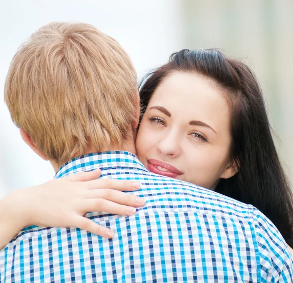 Portrait of a beautiful young happy couple — Stock Photo, Image