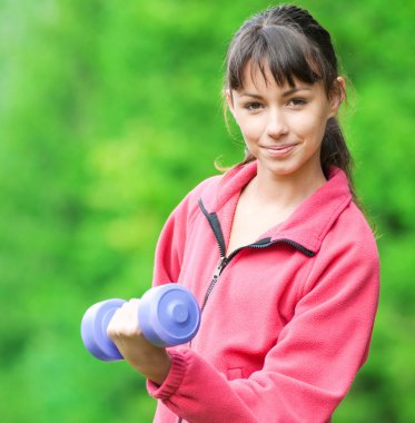 dumbbell egzersiz açık kız