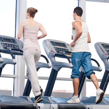 kadın ve erkek spor egzersiz.